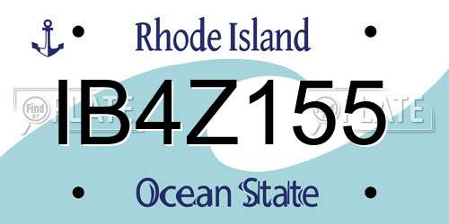 IB4Z155 Rhode Island License Plate