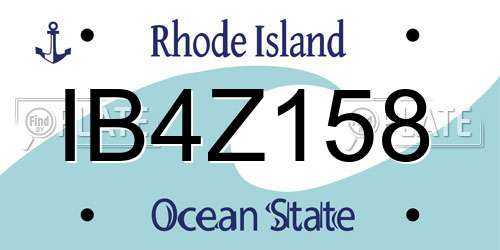 IB4Z158 Rhode Island License Plate