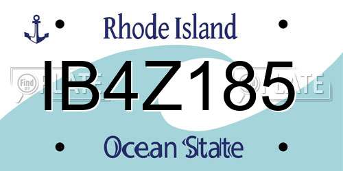 IB4Z185 Rhode Island License Plate