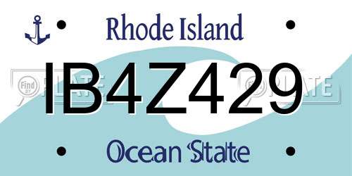 IB4Z429 Rhode Island License Plate