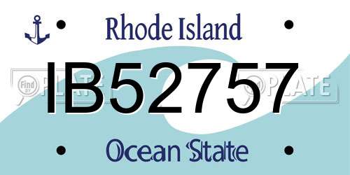 IB52757 Rhode Island License Plate