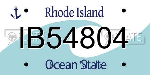IB54804 Rhode Island License Plate