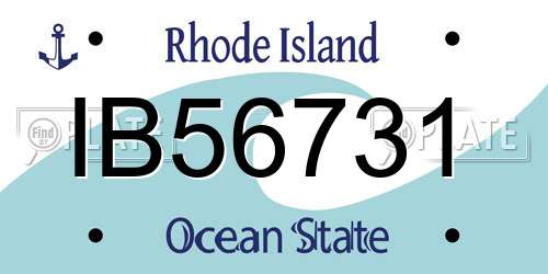IB56731 Rhode Island License Plate