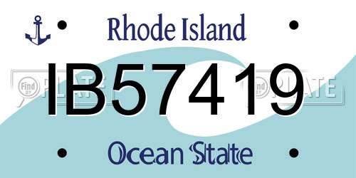 IB57419 Rhode Island License Plate