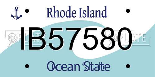 IB57580 Rhode Island License Plate