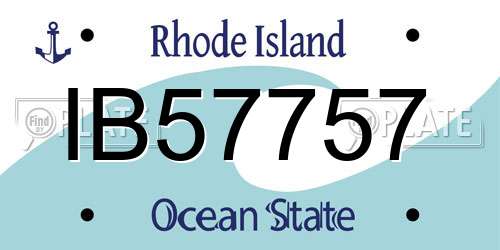 IB57757 Rhode Island License Plate