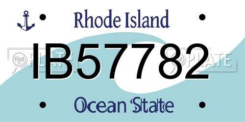 IB57782 Rhode Island License Plate