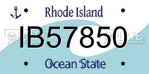 IB57850 Rhode Island License Plate