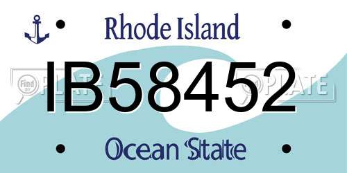 IB58452 Rhode Island License Plate