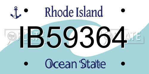 IB59364 Rhode Island License Plate