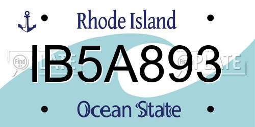 IB5A893 Rhode Island License Plate