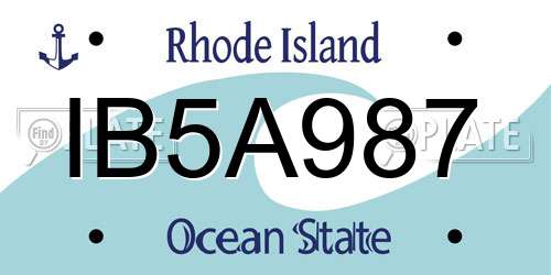 IB5A987 Rhode Island License Plate