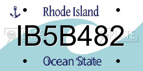IB5B482 Rhode Island License Plate