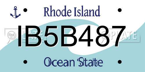 IB5B487 Rhode Island License Plate