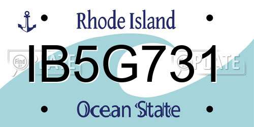 IB5G731 Rhode Island License Plate
