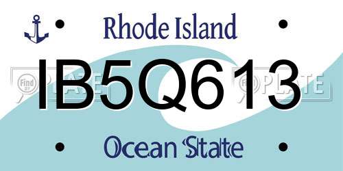 IB5Q613 Rhode Island License Plate
