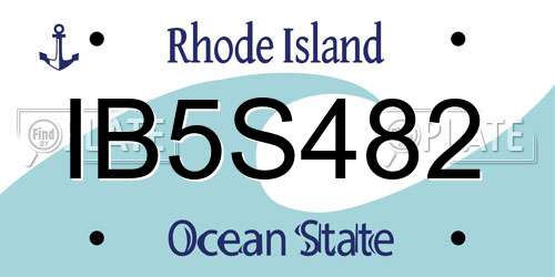 IB5S482 Rhode Island License Plate