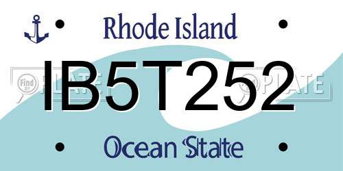 IB5T252 Rhode Island License Plate