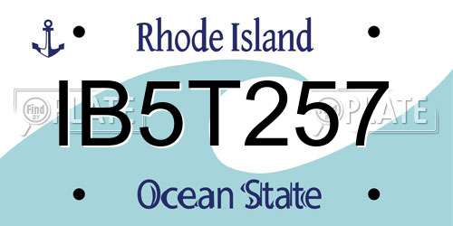 IB5T257 Rhode Island License Plate