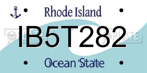 IB5T282 Rhode Island License Plate