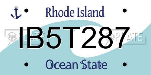 IB5T287 Rhode Island License Plate