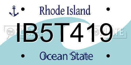IB5T419 Rhode Island License Plate