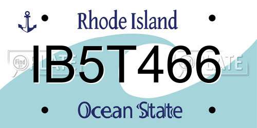 IB5T466 Rhode Island License Plate