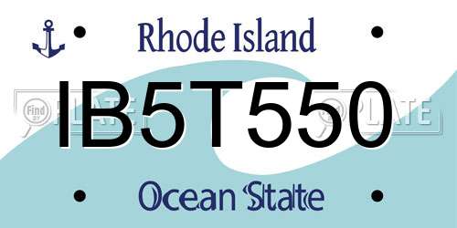 IB5T550 Rhode Island License Plate