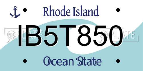 IB5T850 Rhode Island License Plate