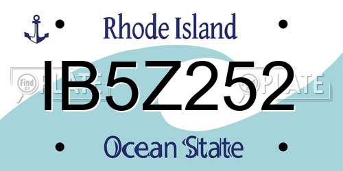 IB5Z252 Rhode Island License Plate