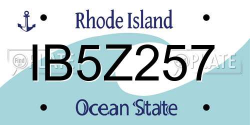 IB5Z257 Rhode Island License Plate