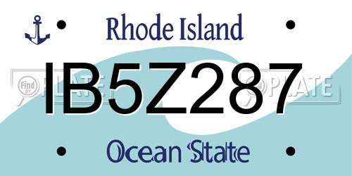 IB5Z287 Rhode Island License Plate