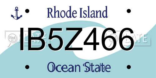 IB5Z466 Rhode Island License Plate