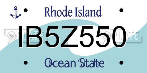 IB5Z550 Rhode Island License Plate