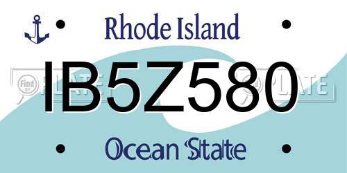 IB5Z580 Rhode Island License Plate