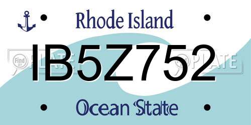 IB5Z752 Rhode Island License Plate