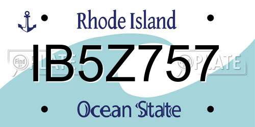 IB5Z757 Rhode Island License Plate