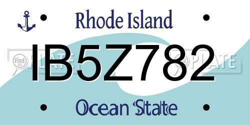 IB5Z782 Rhode Island License Plate