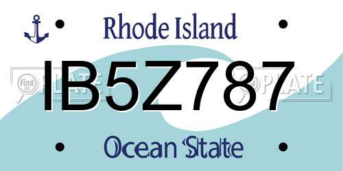 IB5Z787 Rhode Island License Plate