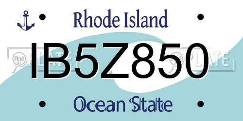 IB5Z850 Rhode Island License Plate