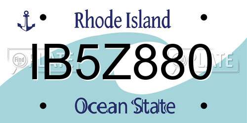 IB5Z880 Rhode Island License Plate