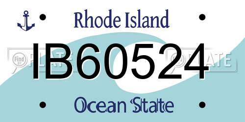 IB60524 Rhode Island License Plate