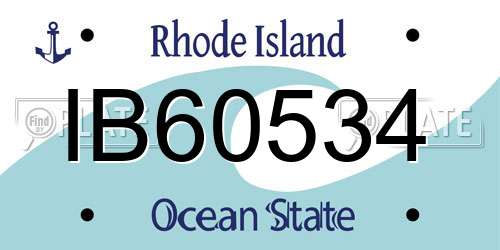 IB60534 Rhode Island License Plate