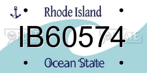 IB60574 Rhode Island License Plate
