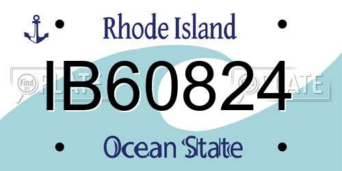 IB60824 Rhode Island License Plate