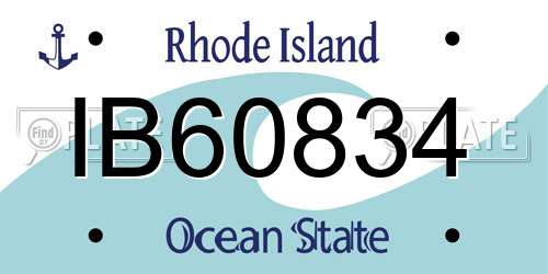 IB60834 Rhode Island License Plate