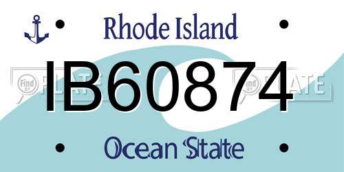 IB60874 Rhode Island License Plate
