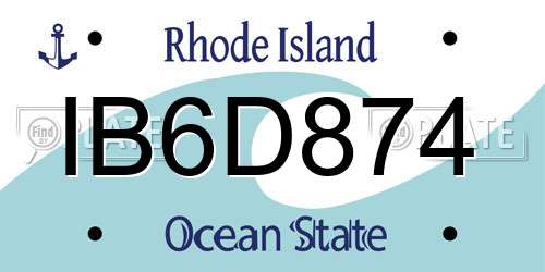 IB6D874 Rhode Island License Plate