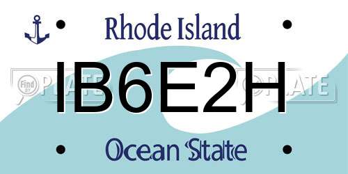 IB6E2H Rhode Island License Plate