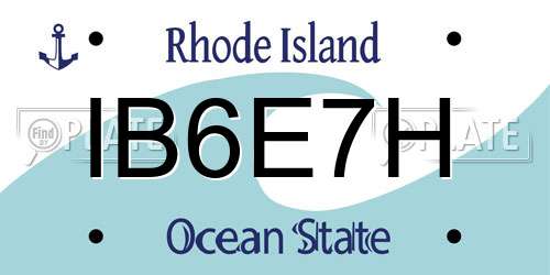 IB6E7H Rhode Island License Plate